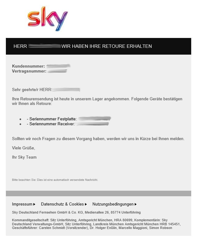 Sky Retoure Rucksendeformular Hier Downloaden Tipps