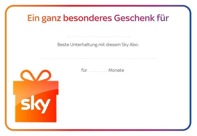 Sky Verschenken Sky Verschenken