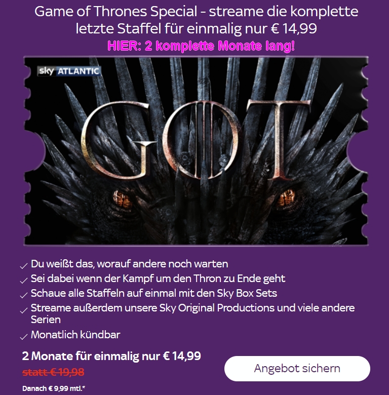 Skyticket Game Of Thrones Skyticket Game Of Thrones