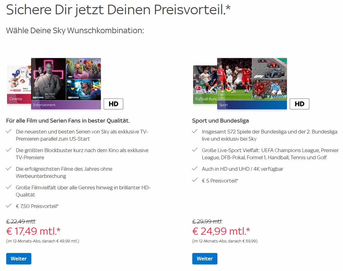 Aktuelles Sky Angebot Aktuelles Sky Angebot