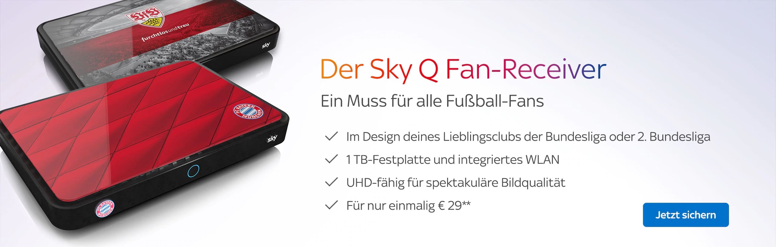 Sky Fanausstattung - Sky Q Fan-Receiver nur 29€