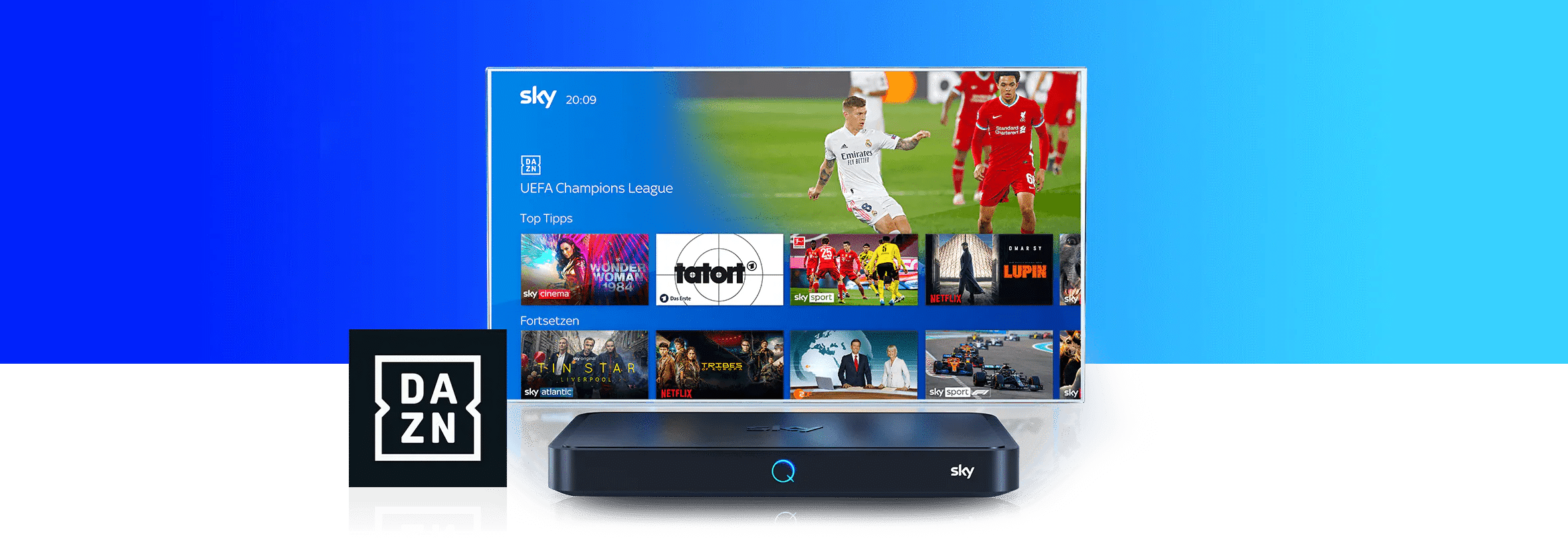 DAZN bei Sky Dezember 2023 JETZT Kombi-Angebot 29,99€ DAZN mit Sky Bundesliga