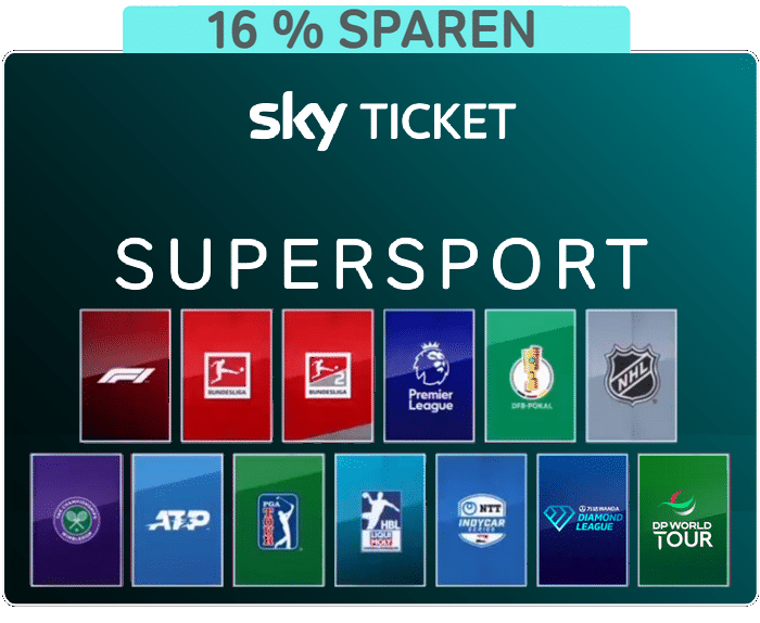 Sky Supersport Ticket inkl. Bundesliga, 2. Liga, Formel 1, Premier League Live ⚽️ JETZT: ab 24,99€
