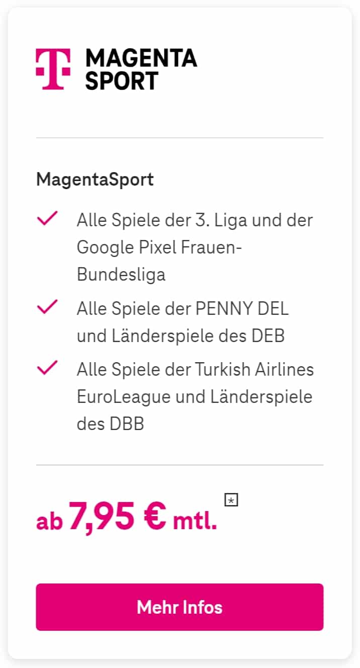 MagentaSport App auf Sky Q