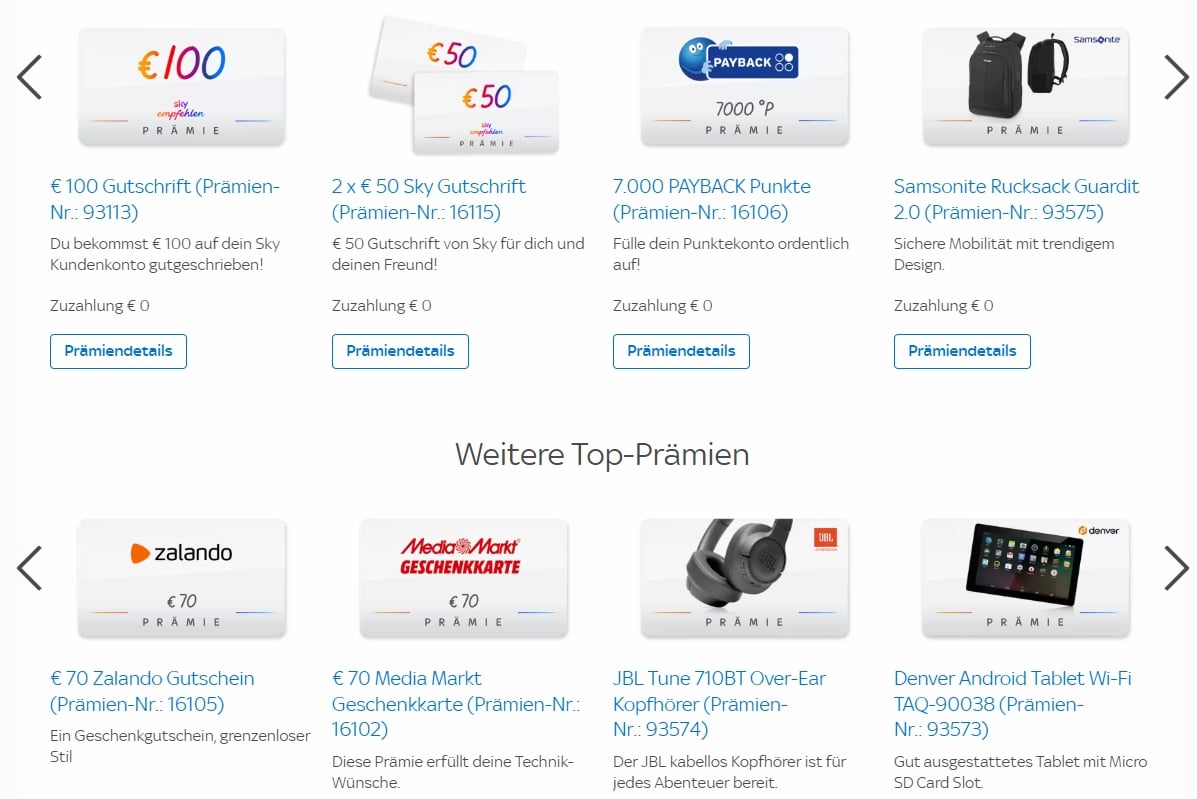 Sky Freundschaftswerbung - JETZT: Für 100€ Sky werben! Top-Prämien ...