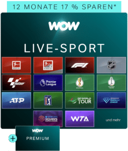 WOW Sport Angebot inkl. Bundesliga, Formel 1, Premier League Live ⚽️ JETZT: Streaming-Abo ab 29,99€ mtl. (17% Rabatt)