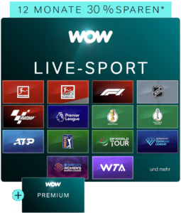 WOW Sport Angebot inkl. Bundesliga, Formel 1, Premier League Live ⚽️ JETZT: Streaming-Abo ab 24,99€ mtl. (30% Rabatt)